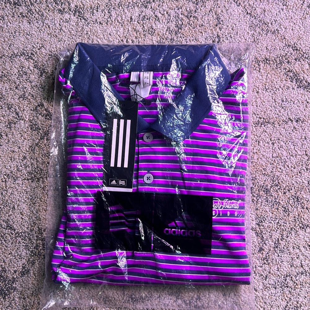 Men’s adidas golf shirt with kiawha Island Club logo